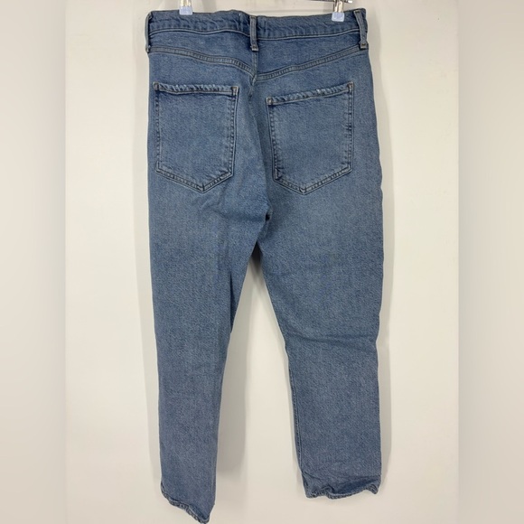 Agolde Riley High Rise Distressed Crop Jeans Blue 30 - Picture 4 of 5